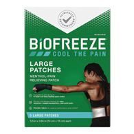 Biofreeze Boxout RKT3210136-Biofreeze Menthol Pain Relief Patches, Large, Pain Relief (BX)