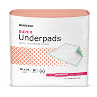 McKesson Super McKesson UPMD3030-100-McKesson Super Moderate Absorbency Underpad, 30 x 30 Inch, Underpads (CS)